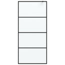 brusevæg 90x195 cm matteret sikkerhedsglas sort