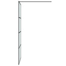 brusevæg 90x195 cm matteret sikkerhedsglas sort
