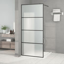 brusevæg 90x195 cm matteret sikkerhedsglas sort
