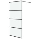 brusevæg 100x195 cm matteret sikkerhedsglas sort