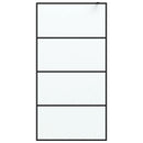 brusevæg 100x195 cm matteret sikkerhedsglas sort