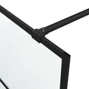 brusevæg 100x195 cm matteret sikkerhedsglas sort