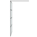brusevæg 115x195 cm matteret sikkerhedsglas sort