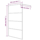 brusevæg 115x195 cm matteret sikkerhedsglas sort