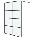 brusevæg 140x195 cm matteret sikkerhedsglas sort