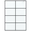 brusevæg 140x195 cm matteret sikkerhedsglas sort