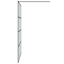 brusevæg 140x195 cm matteret sikkerhedsglas sort