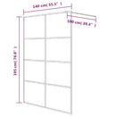 brusevæg 140x195 cm matteret sikkerhedsglas sort