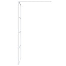 brusevæg 90x195 cm klart sikkerhedsglas hvid