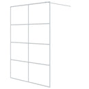 brusevæg 140x195 cm klart sikkerhedsglas hvid