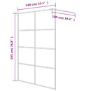 brusevæg 140x195 cm klart sikkerhedsglas hvid