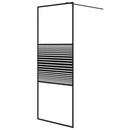 brusevæg 80x195 cm klart sikkerhedsglas sort