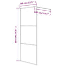 brusevæg 80x195 cm klart sikkerhedsglas sort