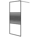 brusevæg 90x195 cm klart sikkerhedsglas sort