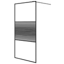 brusevæg 100x195 cm klart sikkerhedsglas sort
