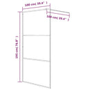 brusevæg 100x195 cm klart sikkerhedsglas sort