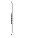 brusevæg 115x195 cm klart sikkerhedsglas sort