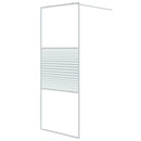 brusevæg 80x195 cm klart sikkerhedsglas hvid