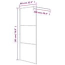 brusevæg 80x195 cm klart sikkerhedsglas hvid