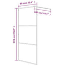 brusevæg 90x195 cm klart sikkerhedsglas hvid