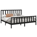 sengeramme 200x200 cm massivt fyrretræ sort