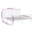 sengeramme 200x200 cm massivt fyrretræ sort