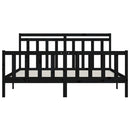 sengeramme 200x200 cm massivt fyrretræ sort