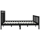 sengeramme 200x200 cm massivt fyrretræ sort