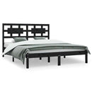sengeramme 200x200 cm massivt fyrretræ sort