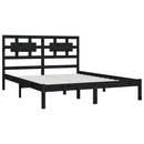 sengeramme 200x200 cm massivt fyrretræ sort