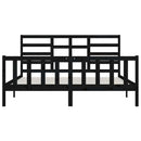 sengeramme 200x200 cm massivt fyrretræ sort