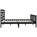 sengeramme 200x200 cm massivt fyrretræ sort