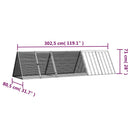 kaninbur antracit 302,5x80,5x71 cm galvaniseret stål