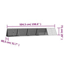 kaninbur 504,5x80,5x71 cm galvaniseret stål antracitgrå