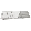 kaninbur grå 302,5x80,5x71 cm galvaniseret stål