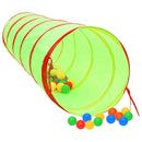 legetunnel til børn 175 cm 250 bolde polyester grøn