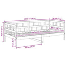 daybed 80x200 cm massivt fyrretræ hvid