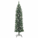 kunstigt smalt juletræ med juletræsfod 150 cm PVC