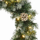 julekrans med LED-lys 45 cm PVC grøn