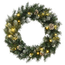 julekrans med LED-lys 60 cm PVC grøn