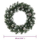 julekrans med LED-lys 60 cm PVC grøn