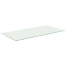 bordplade 50x100 cm hærdet glas transparent