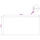bordplade 50x100 cm hærdet glas transparent