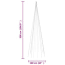 juletræ til flagstang 732 LED'er 500 cm blåt lys
