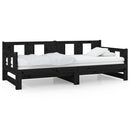 daybed med udtræk 80x200 cm massivt fyrretræ sort