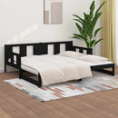daybed med udtræk 80x200 cm massivt fyrretræ sort