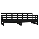 daybed med udtræk 2x(90x190) cm massivt fyrretræ sort