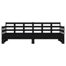 daybed med udtræk 2x(90x190) cm massivt fyrretræ sort