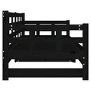 daybed med udtræk 2x(90x190) cm massivt fyrretræ sort