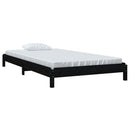 stabelbar seng 90x200 cm massivt fyrretræ sort